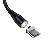 YSJJZRL Câble USB Type C de Charge Magnétique LED 3A Charge Rapide 360 ° Câble USB Type C Tressé pour Samsung S23 S22 S21 etc. (2M,Noir)
