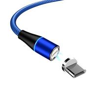 YSJJZRL Câble USB Type C de Charge Magnétique LED 3A Charge Rapide 360 ° Câble USB Type C Tressé pour Samsung S23 S22 S21 etc. (2M,Bleu)