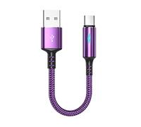 YSJJZRL Câble USB Type C, USB A vers USB C LED 2A Cordon de Charge tressé à Charge Rapide Compatible avec Samsung Galaxy S10 S9 S8 Plus, Note 9 8 (0.25M,Violet)