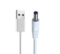 YSJJZRL Cordon d'alimentation USB vers DC Blanc, USB mâle vers DC 5.5 * 2.5/5.5 * 2.1/4.0 * 1.7/3.5 * 1.35/2.5 * 0.7mm Câble de Prise d'alimentation 5V (0.5M,5.5 * 2.5mm)