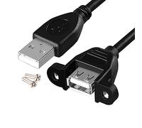 YSJJZRL Le câble d'extension USB 2.0 mâle à Femelle à 90 ° avec Oreilles Peut être fixé à Divers châssis pour Montage sur Panneau USB (0.5M,USB Droit)