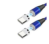 YSJJZRL Lot de 2 (1M + 2M) câble de Charge magnétique USB Type C LED 3A câble de Charge Rapide 360 ° Type C pour Samsung S23 S22 S21 etc. (1M+2M,Bleu)