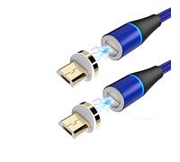 YSJJZRL Lot de 2 (1M + 2M) Micro câble USB de Charge magnétique 360° LED 3A Câble de Charge Rapide pour Samsung S7 S6 Edge S4 S3 etc. (1M+2M,Bleu)