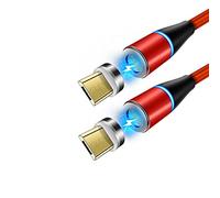 YSJJZRL Lot de 2 (1M + 2M) Micro câble USB de Charge magnétique 360° LED 3A Câble de Charge Rapide pour Samsung S7 S6 Edge S4 S3 etc. (1M+2M,Rouge)