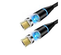 YSJJZRL Lot de 2 (1M + 2M) Micro câble USB de Charge magnétique 360° LED 3A Câble de Charge Rapide pour Samsung S7 S6 Edge S4 S3 etc. (1M+2M,Noir)