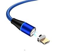 YSJJZRL Micro-câble USB de Charge magnétique LED 3A Micro-câble USB tressé à 360° de Charge Rapide pour Samsung S7 S6 Edge S4 S3 etc. (2M,Bleu)
