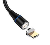 YSJJZRL Micro-câble USB de Charge magnétique LED 3A Micro-câble USB tressé à 360° de Charge Rapide pour Samsung S7 S6 Edge S4 S3 etc. (2M,Noir)