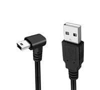YSJJZRL Mini câble USB à 90 degrés, 90 ° Mini USB B mâle vers USB 2.0 mâle câble d'extension de Charge de synchronisation de données pour GPS Dash Cam (0.25M,Bas)