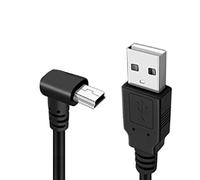YSJJZRL Mini câble USB à 90 degrés, 90 ° Mini USB B mâle vers USB 2.0 mâle câble d'extension de Charge de synchronisation de données pour GPS Dash Cam (0.25M,en Haut)