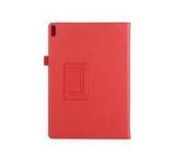 YSJX Étui à Rabat en Cuir PU texturé Litchi, Support à Deux Volets, Compatible avec Lenovo Tab 4 Plus TB-X704F/L TB-X304F/L 10,1 Pouces(Rouge)