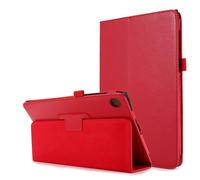 YSJX Étui à Rabat en Cuir PU texturé Litchi, Support à Deux Volets, Compatible avec Lenovo Tab Tab4 10,1 Pouces X304/X704(Rouge)