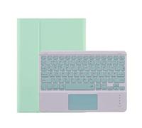 YSJX Étui Clavier Tactile Amovible avec Emplacement for Stylet, Coque à Rabat en Cuir PU Compatible avec iPad Pro 11 Pouces 2021/2020(Mint Green+Green Keyboard)