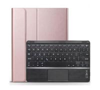 YSJX Étui Clavier Tactile Amovible avec Emplacement for Stylet, Coque à Rabat en Cuir PU Compatible avec iPad Pro 11 Pouces 2021/2020(Rose Gold+Black Keyboard)