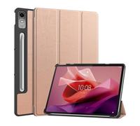 YSJX Étui de Protection magnétique en Cuir PU avec Support à Trois Volets, Compatible avec Lenovo Legion Y700 3e génération 2025(Rose Gold)