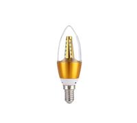 YSJX lighting, Pack de 10, ampoule bougie LED AC220V E14 5W/7W/9W/12W, lampe en aluminium doré, lampe blanc chaud Ampoules domestiques(Golden pointed,E14 9w)