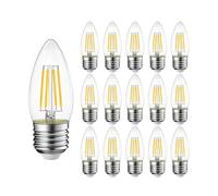 YSJX Lighting, Pack de 6/15, Ampoule à Filament LED rétro Suspension AC220V C35 E27 4W Lustre Bougie Ampoule Ampoules domestiques(15 Pack)