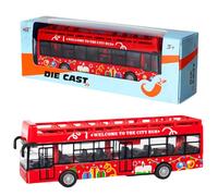 YskerrigToy Bus Jouet, Voitures de Jouet Véhicule Voiture Auto de Jeu Miniature Voitures à Tirer Modèle de Bus Autobus Voiture Jouets Friction Ensemble de Autobus Véhicules pour Enfants(Rouge)