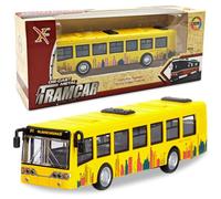 YskerrigToy Bus Jouets, Pull Back Voiture Modèle de Bus Enfant Voitures Jouet Mini Buses Jouets Véhicules Jouet À Inertie Petite Voiture Anniversaire Cadeau pour Enfant(Jaune)