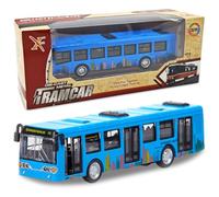 YskerrigToy Bus Jouets, Pull Back Voiture Modèle de Bus Enfant Voitures Jouet Mini Buses Jouets Véhicules Jouet À Inertie Petite Voiture Cadeau pour Enfant Anniversaire(Bleu)