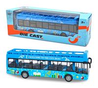 YskerrigToy Bus Jouets, Pull Back Voiture Modèle de Bus Enfant Voitures Jouet Mini Buses Jouets Véhicules Jouet À Inertie Petite Voiture Anniversaire Cadeau pour Enfant(Bleu Clair)