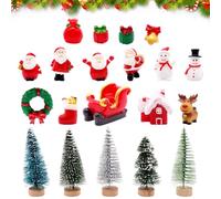 YskerrigToy Noël Miniature Ornament Kits, 20 Pièces Noël Mini Figurines Miniature de Résine Décoration Ornement Mini Figurines Décoratives Bricolage de Noels Decoration pour Maison Garden Party Decor