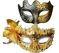 YskerrigToy Vénitien Masque de Mascarade, Masques de Bal Masqué, Masques de Carnaval pour Femme Homme Les Yeux Fête Mascarade Carnaval, Cosplay 2 Pièces