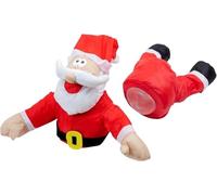 YSKMHQ Crashing Santa Reindeer Animated Christmas, décoration de fenêtre amusante avec autocollants en verre et animation sur les jambes, décoration de Noël pour portes de maison, cadeau de Noël