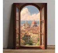 YSKPGBNM 1 tableau sur toile représentant un paysage urbain de Florence, en Italie, avec une vue de la cathédrale historique du Duomo, idéal pour le salon (30 x 40 cm/sans cadre)