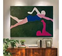 YSKPGBNM Tableau sur toile mettant en valeur la posture athlétique des nageurs - Décoration intérieure (30 x 60 cm/avec cadre)