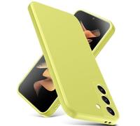 YSLBWLE Étui fin en silicone liquide pour Samsung Galaxy S22, résistant aux chocs, coque de protection intégrale de l'écran et de l'appareil photo - Jaune 2-Sam S22-09