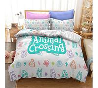 ysldtty Ensemble De Literie 3D Animal Crossing Cute Kids Housse De Couette Linge De Lit Literie Colorée pour Les Enfants Q-2429E 220CM x 240CM avec Taie d'oreiller 2 Pièces 50CM x 75CM