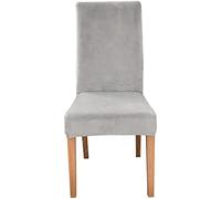 YSLLIOM Housse de Chaise en Velours, Doux et Extensible Couverture de Chaise de Salle à Manger, très Facile à Nettoyer, Bouquet, Hôtel, Décor de Restaurant (Lot de 2,Gris Clair)