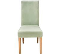YSLLIOM Housse de Chaise en Velours, Doux et Extensible Couverture de Chaise de Salle à Manger, très Facile à Nettoyer, Bouquet, Hôtel, Décor de Restaurant (Lot de 2,Vert Clair)