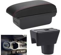 YSLQVFSW Accoudoir Voiture pour Renault Dacia Duster 2012-2014 2015 2016 2017 2018, Console Centrale Accoudoir Rangement Durable Multifonctionnelle Accessoire Voiture,WithUSB-C/Red-Line