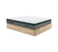 YSMEE Ensemble matelas PRESTIGE ressorts ensachés et sommier coffre HESTIA 180x200 cm naturel clair ép.22cm