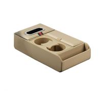 YSNFDN Rehausseur D'accoudoir de Voiture pour VW Beetle 2000 2001 2002 2003, Coussin d'accoudoir pour Voiture, Compartiment Multi-Fonction, Porte-Bouteille Accessoire Voiture,B Beige