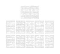 YSNOOWE 12 Pièces Pochoirs Alphabet Réutilisables en Plastique, Peinture | Modèles Précis à Bords Lisses, Découpes Ajourées, pour Journaling, Lettrage Manuel, Bois, Murs