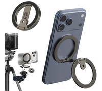Ysnzaq Anneau Support Magnétique pour Téléphone Portable MagSafe 25D Noir | Portable Poignée Téléphonique à Rotation 360° avec filetage 1/4, Aimant Double Face pour iPhone Duo 18 Pro Max, Insta 360 x6