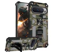 Ysnzaq Camouflage Design Coque pour Google Pixel 10 / Pixel 10 Pro / 9 Pro, [Militaire Grade] Rigide PC Renforcée Antichoc Anti-Rayures Bumper Coque avec Béquille pour Google 9/10 Pro-YH Army Green