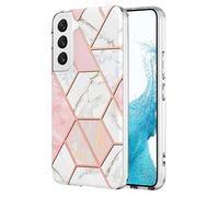 Ysnzaq Case for Samsung Galaxy S23, Soft Silicone TPU Cute Slim Design Marble Case Stylish Shockproof Bumper Protective Case Cover for Samsung Galaxy S23 YL Marble Pink White