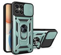 Ysnzaq Coque de qualité militaire résistante aux chocs pour Honor X8 6,7", fenêtre coulissante de protection avec support magnétique de voiture pour Honor X8/X30i SJ Vert
