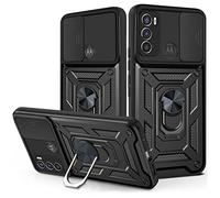 Ysnzaq Coque de qualité militaire résistante aux chocs pour Motorola Moto E20/E30/E40, protection de lentille coulissante avec support magnétique de voiture pour Motorola Moto E20 SJ Noir