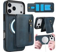 Ysnzaq Coque Portefeuille pour Apple iPhone 17 Pro, 2 in 1 Détachable Magnétique en Cuir PU Antichoc avec Porte-Carte Fonction de Support Etui Housse pour iPhone 17 Pro-ZYL Blue