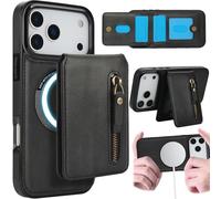 Ysnzaq Coque Portefeuille pour Apple iPhone 17 Pro Max, 2 in 1 Détachable Magnétique en Cuir PU Antichoc avec Porte-Carte Fonction de Support Etui Housse pour iPhone 17 Pro Max-ZYL Black