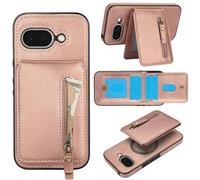 Ysnzaq Coque Portefeuille pour Google Pixel 9A, 2-in-1 Détachable Magnétique en Cuir PU Antichoc avec Porte-Carte Fonction de Support Etui Housse pour Pixel 9A-ZYL Pink