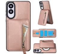 Ysnzaq Coque Portefeuille pour Samsung Galaxy S25 Edge, 2-in-1 Détachable Magnétique en Cuir PU Antichoc avec Porte-Carte Fonction de Support Etui Housse pour Samsung S25 Edge-ZYL Pink