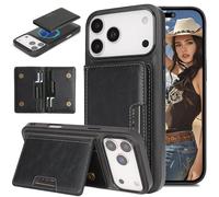 Ysnzaq Magnétique Coque pour Apple iPhone 17 Pro avec Porte Cartes, Housse en 2 en 1 Cuir PU Amovible Portefeuille, Étui Antichoc pour iPhone 17 Pro CT Noir