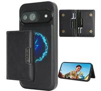 Ysnzaq Magnétique Coque pour Google Pixel 10/Pixel 10 Pro avec Porte Cartes, Housse en 2 en 1 Cuir PU Amovible Portefeuille, Étui Antichoc pour Google Pixel 10/Pixel 10 Pro CT Noir