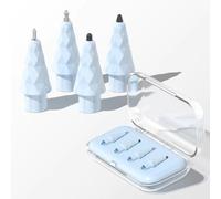 Ysnzaq Pointes de Rechange pour Apple Pencil, Lot de 4 Texture Diamant Embouts Accessoires,avec Boîte de Rangement Haute Sensibilité Durables avec Boîte de Rangement pour Apple Pencil,THB Blue