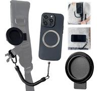 Ysnzaq Support Magnétique pour Téléphone, Clip de Sac à Dos de Téléphone Portable avec Cordon à Ressort, Clip Ceinture pour La Randonnée Vélo, l'escalade, L'extérieur YTJ Black